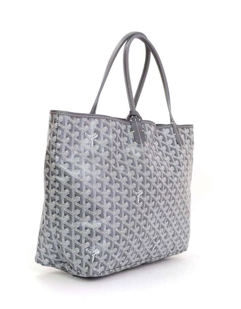 goyard goyardine st louis pm white grey tote bag|goyard st louis size comparison.